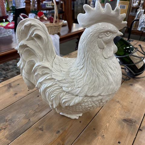 Antique Rooster Cookie Jar w/Lid