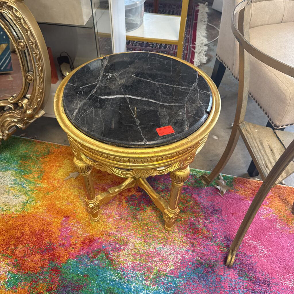 Marble Top Side Table As Is