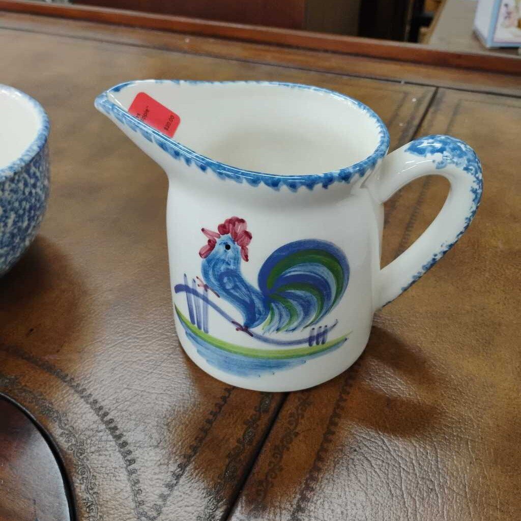 VTG Los Angeles Pottery "Blue Stipple" Creamer