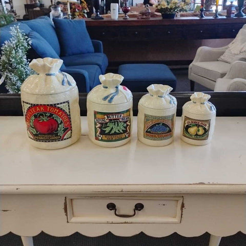 Set of 4 Canisters w/Lids AS IS