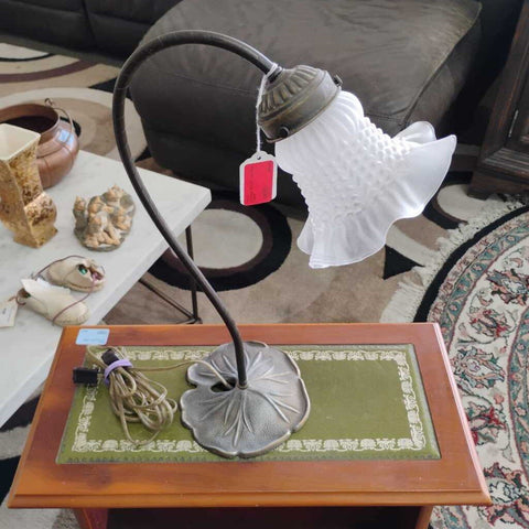 Vintage Brass Lily Pad Lamp