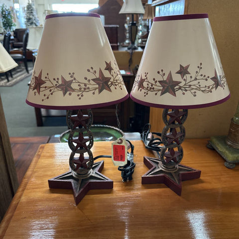 Pair of SnS Cowboy Western Lamps w/ Shades