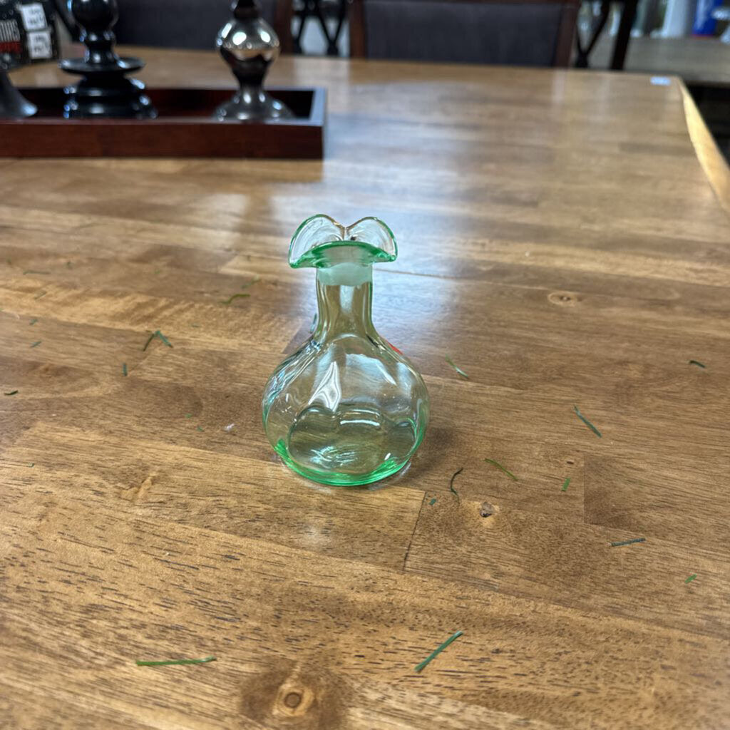 Vasaline Glass Bud Vase