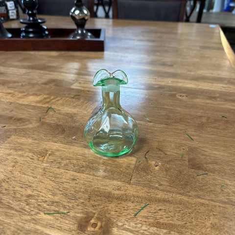 Vasaline Glass Bud Vase