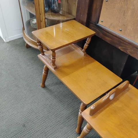 Pair of VTG Walnut Side Tables AS IS