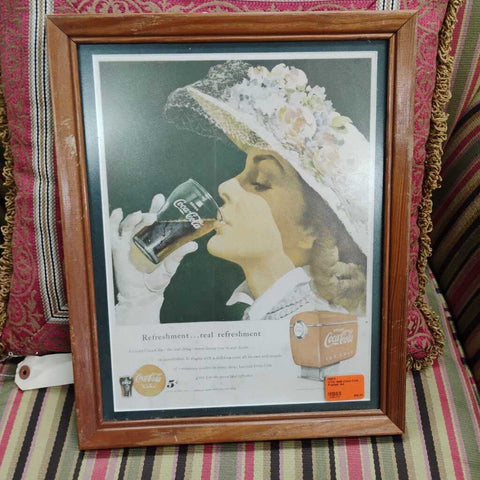 VTG 1949 Coca-Cola Framed Ad