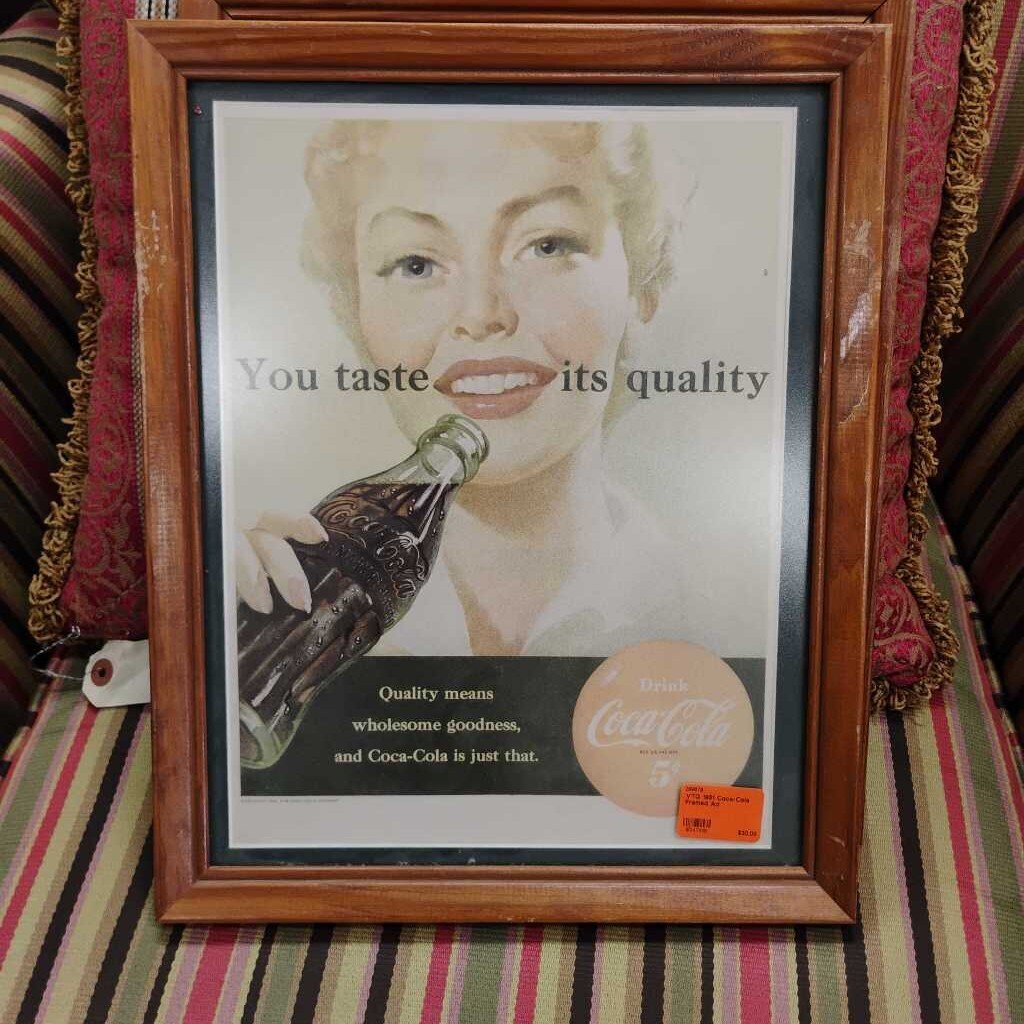 VTG 1951 Coca-Cola Framed Ad