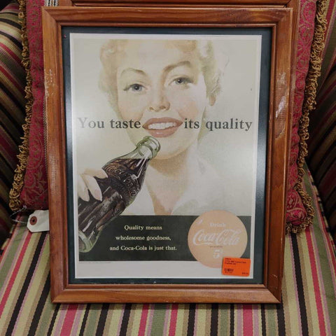 VTG 1951 Coca-Cola Framed Ad