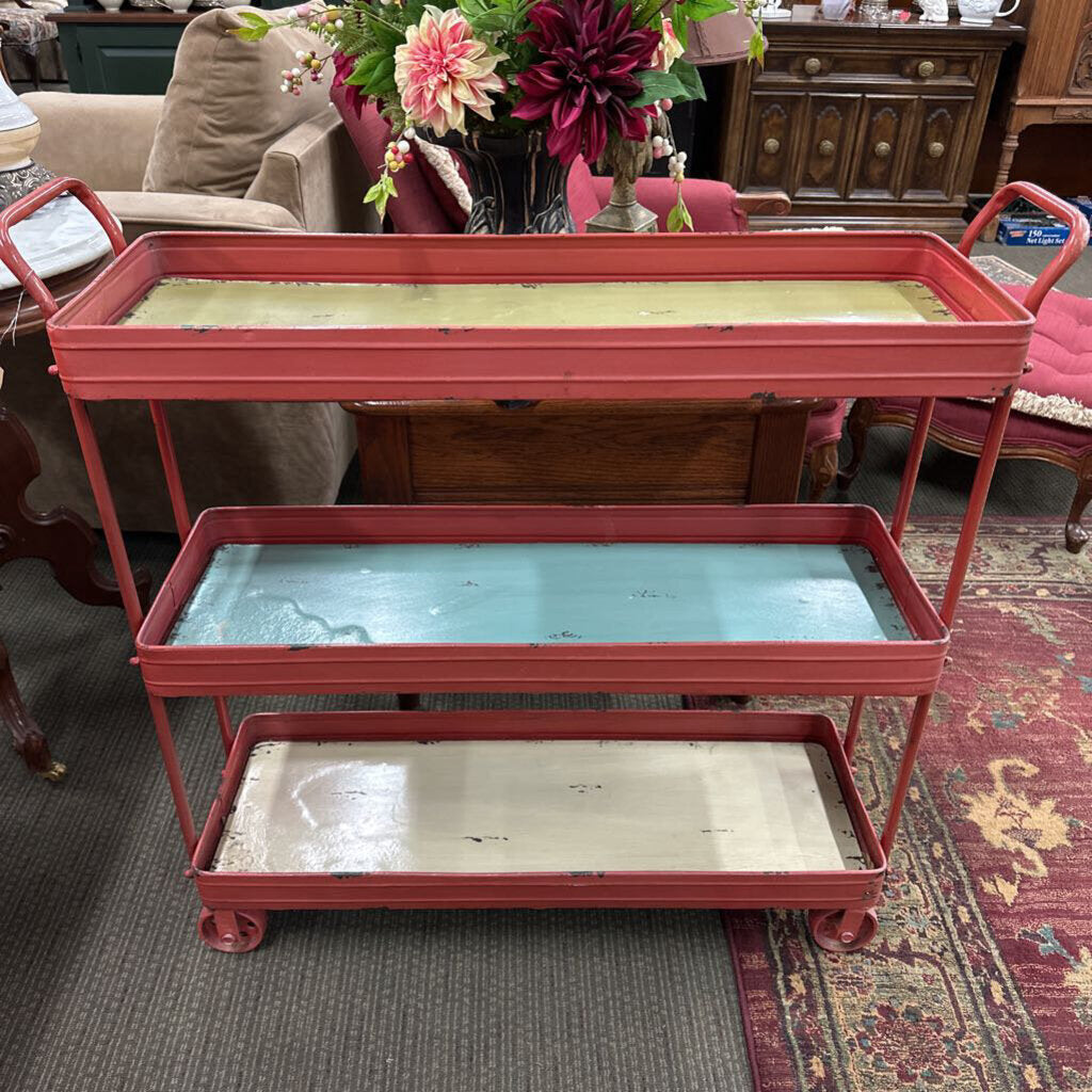 Farmhouse 3-Tiered Wheeled Cart By: Studio 350