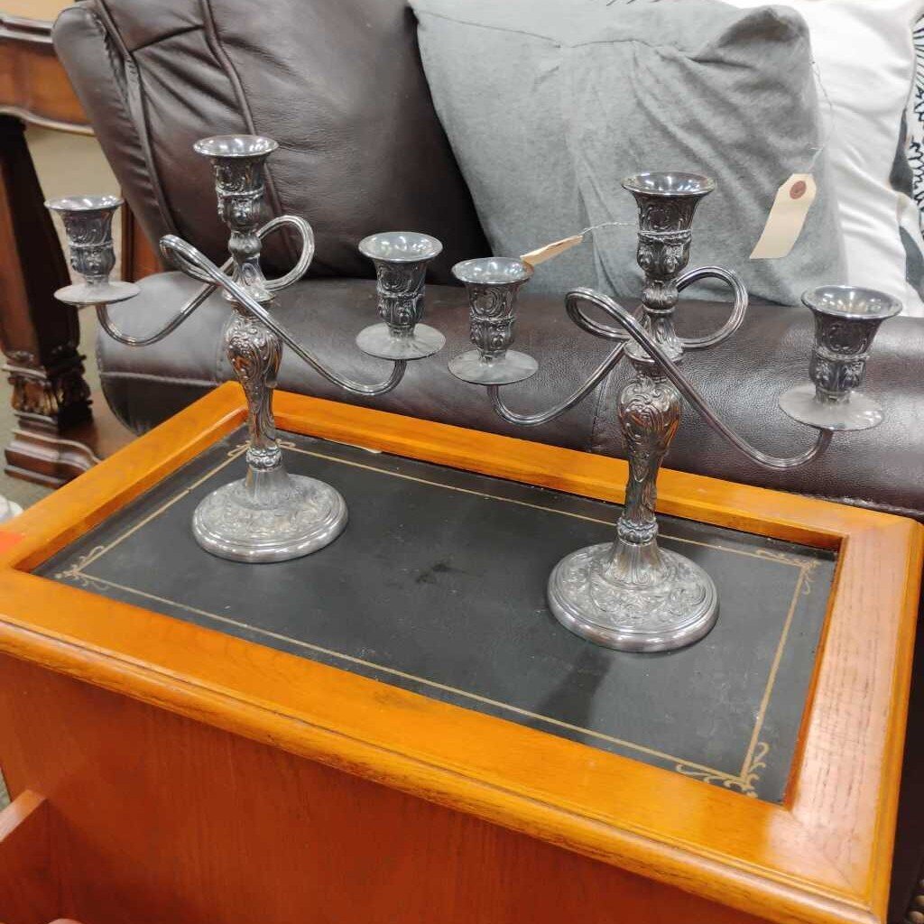 Pair of Silver-Plated Candle Stick Holders