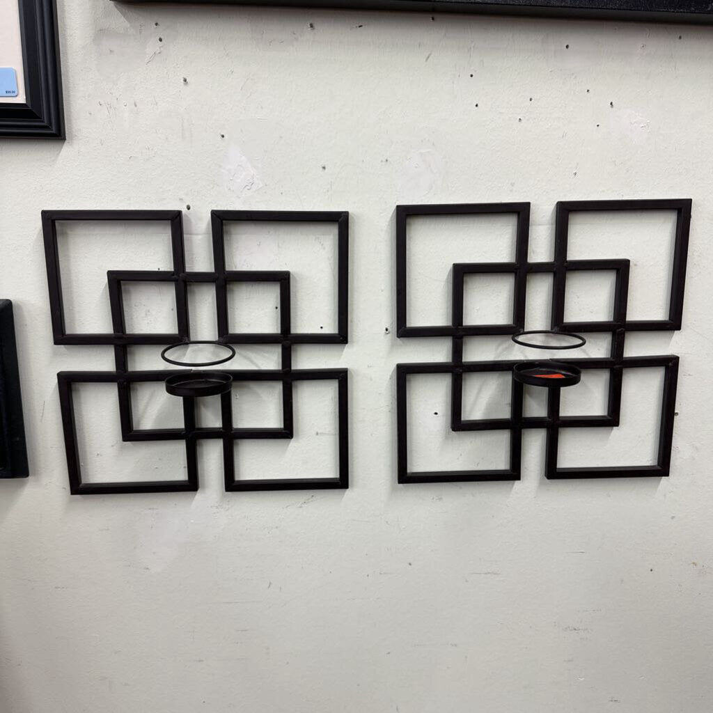 Pair of Metal Wall Candle Holders