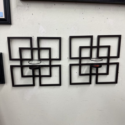 Pair of Metal Wall Candle Holders