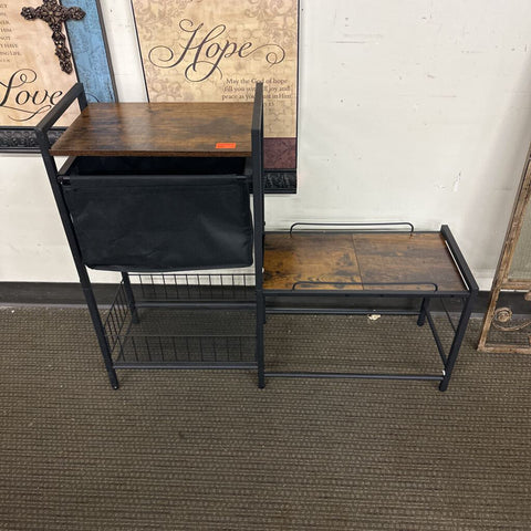 Elevated Dog Feeding Station w/ Basket Storage