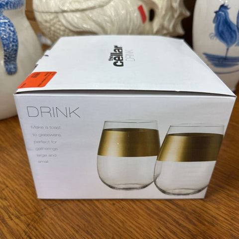 Set of 4 Stemless Wine Glasse