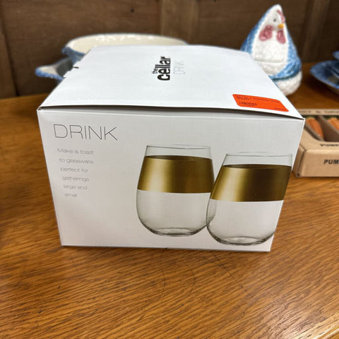 Set of 4 Stemless Wine Glasse