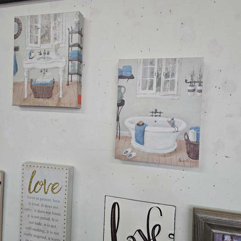 PAIR of Bathroom Art