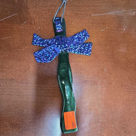 Blown Glass Cross Art