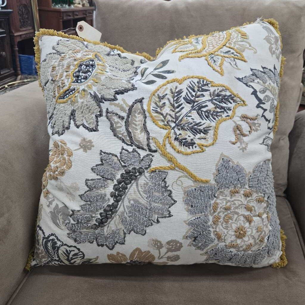 Down Filled Pillow w/Gold Accents