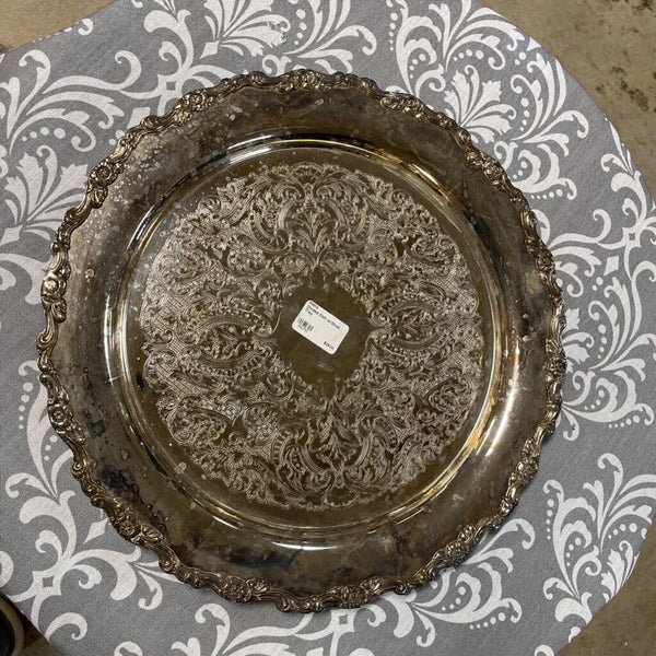 Divided Dish w/Silver Tray