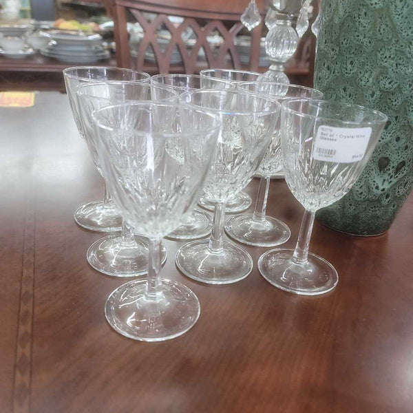 Set of 8 Crystal Wine Glasses