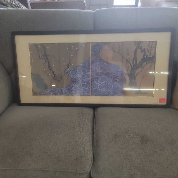 Gold Woodblock Print VTG