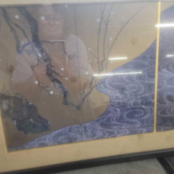 Gold Woodblock Print VTG