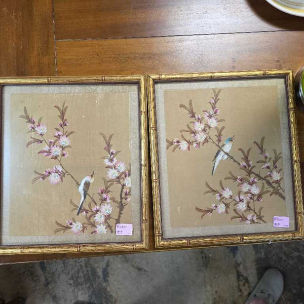 Pair of Bamboo Framed Prints