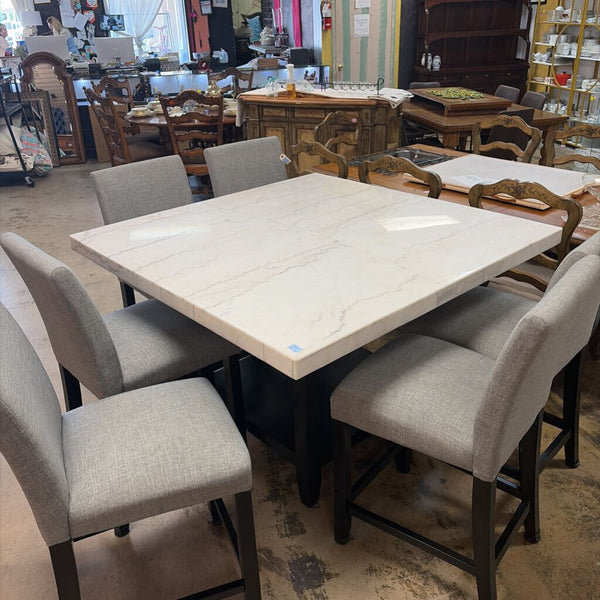 Marble Top Dining Table w/6 Chairs