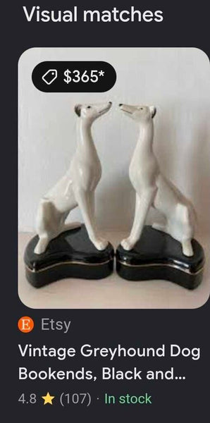 Pair of Vintage Greyhound Bookends