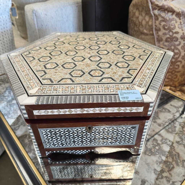 Vintage Mother of Pearl Inlayed Jewelry Box