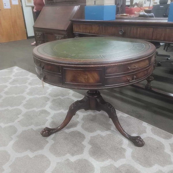 Antique Leather Top Table