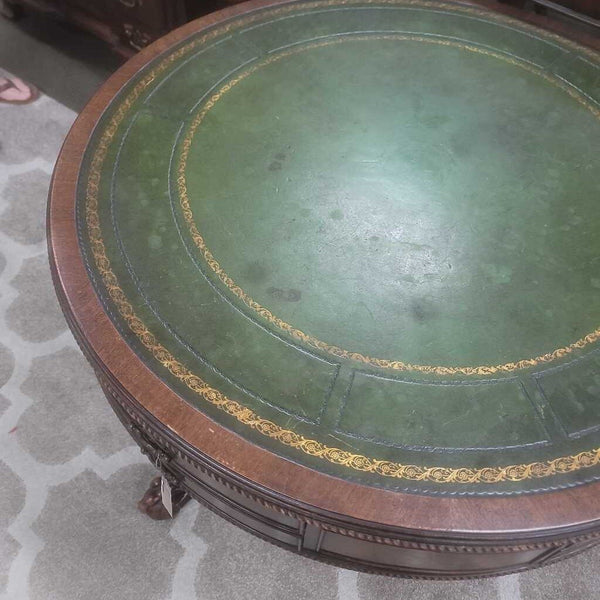 Antique Leather Top Table