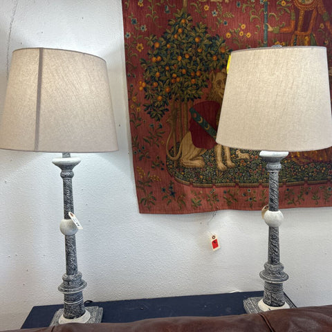 Pair Of Wooden Lamps